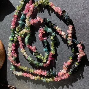 Watermelon Tourmaline Chip Strand Perhams Maine